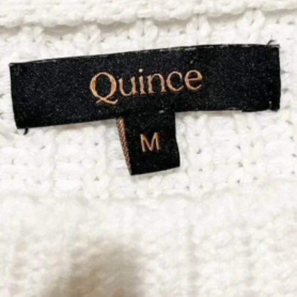 Quince Fisherman Medium Cotton Chunky Crewneck Sweater EUC - Picture 4 of 5